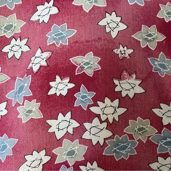 Vintage Japanese Kimono - silk lined - size M dye transfer floral unique fabric - Picture 6 of 9